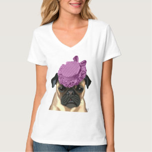 Pug with Vintage Purple Hat T-Shirt