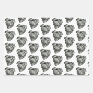 Pug Wrapping Paper Sheet