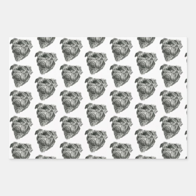 Pug Wrapping Paper Sheet (Front)