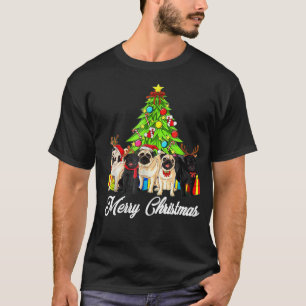Pug Xmas Shirt Gift Merry Christmas Tree