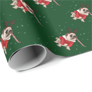Pug Xmas Wrapping Paper