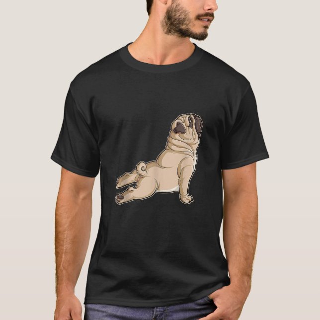 Pug Yoga Funny Men Women Namaste Spiritual Meditat T-Shirt (Front)