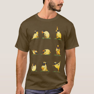 Pug Yoga Watercolor  T-Shirt