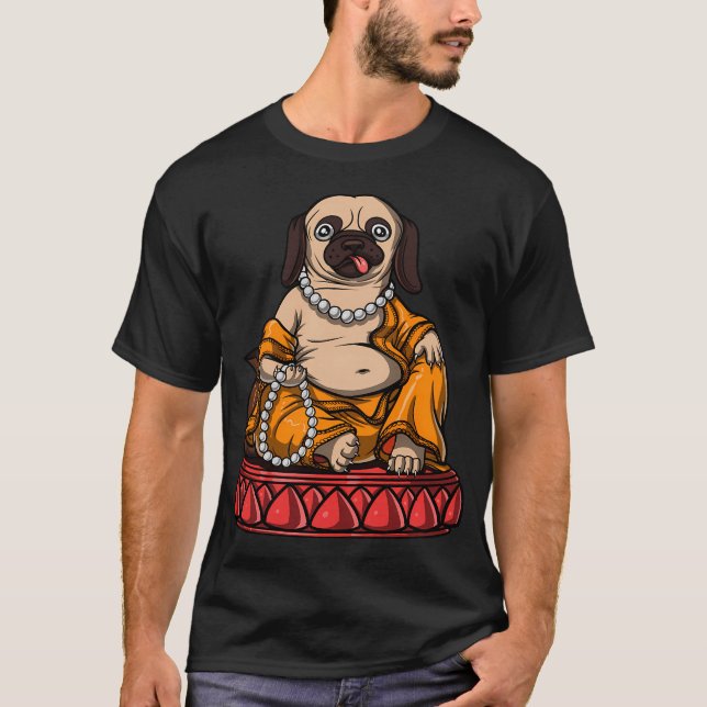 Pug Zen Meditation T-Shirt (Front)