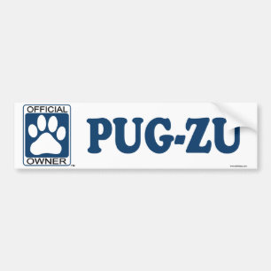 Pug-Zu Blue Bumper Sticker