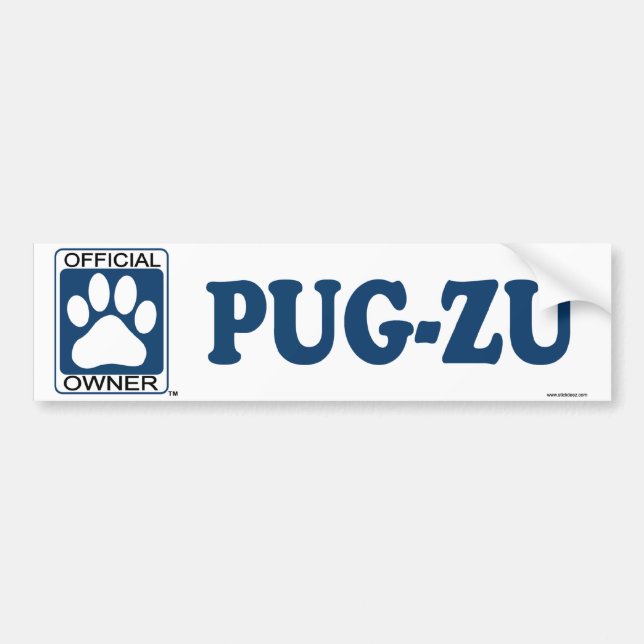 Pug-Zu Blue Bumper Sticker (Front)