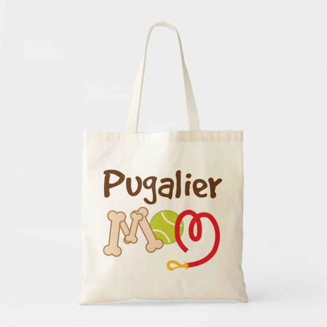 Pugalier Dog Breed Mum Gift Tote Bag (Front)