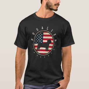 Pugalier Usa Flag 4th July Dog Mum Dad T-Shirt