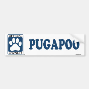 Pugapoo Blue Bumper Sticker