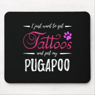 Pugapoo Dog Lover Tattoo Funny Dog Mum Gift Idea Mouse Mat