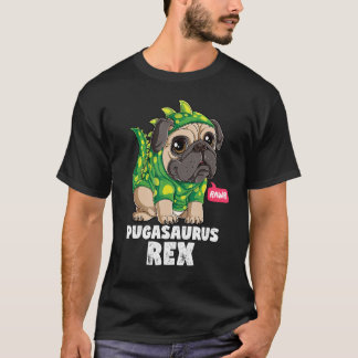Pugasaurus Rex T shirt Pug Dinosaur Lovers Funny D