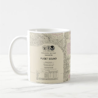 Puget Sound Nautical Chart 18440 Coffee Mug