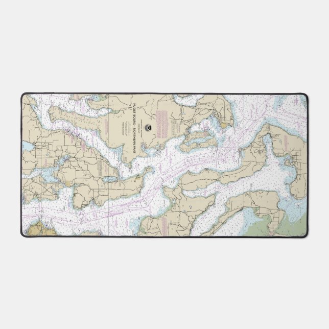 Puget Sound-Northern Part Nautical Chart 18441 Desk Mat (Front)