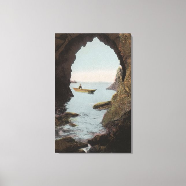 Puget Sound, WA - Cave in Deception Canvas Print (Front)