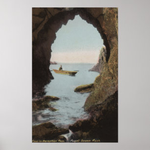 Puget Sound, WA - Cave in Deception Poster