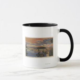 Puget Sound, WA - Yacht Club Moorings at Sunset Mug