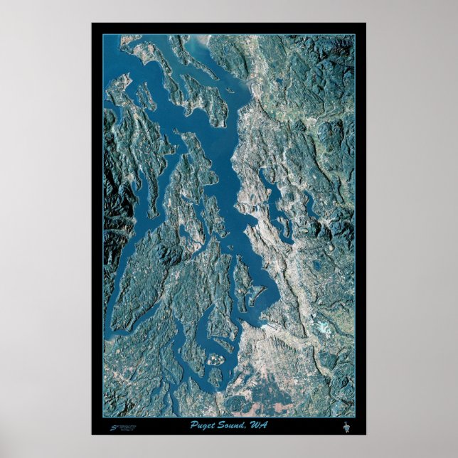 Puget Sound, Washington satellite poster (Front)