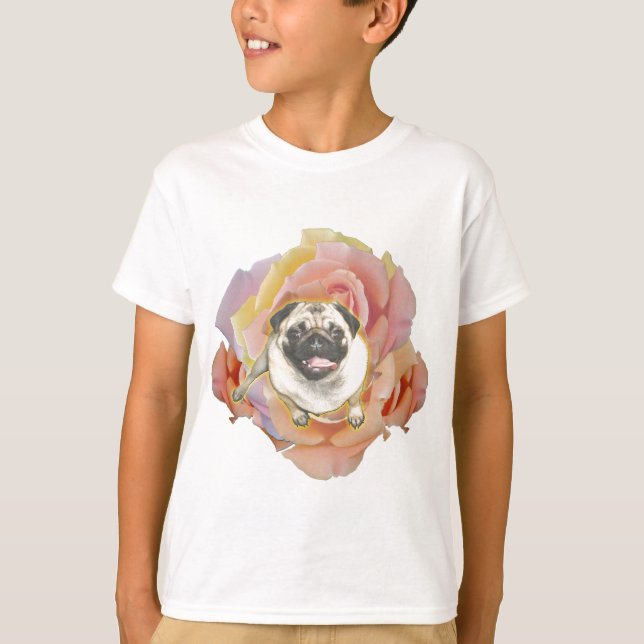 PugFlower Kid's Hanes Tagless T-Shirt (Front)