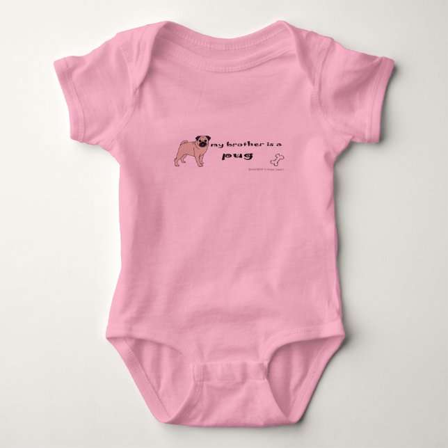 PugFullBodyBrother Baby Bodysuit (Front)