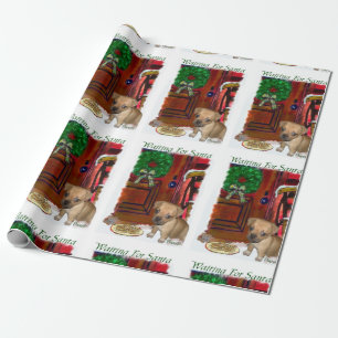 Puggle Awaiting Christmas Wrapping Paper