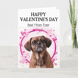 Puggle Best Mum Custom Valentines Day Holiday Card