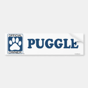 Puggle Blue Bumper Sticker
