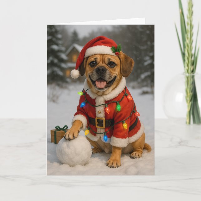 Puggle Christmas Card (Front)