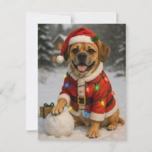 Puggle Christmas Card
