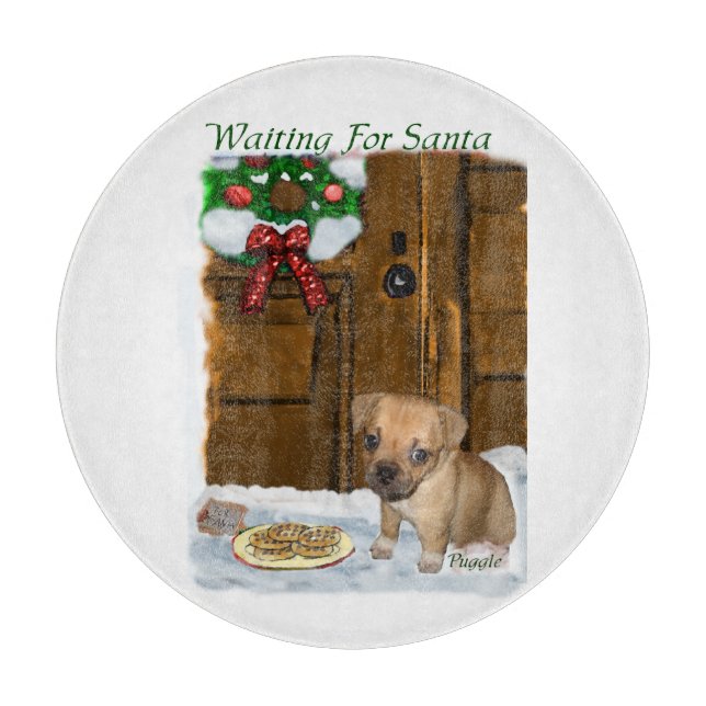 Puggle Christmas Cutting Board (Front)
