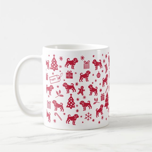 Puggle Christmas Design Coffee Mug (Left)