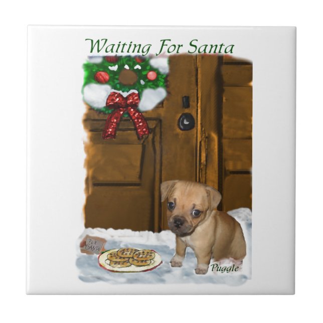 Puggle Christmas Tile (Front)