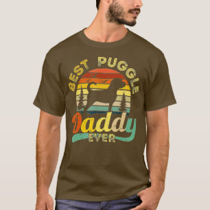 Puggle Dad Best Daddy Dog Lover Retro Vintage Gift T-Shirt