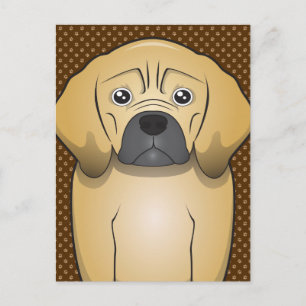 Puggle Dog Cartoon Paws Postcard