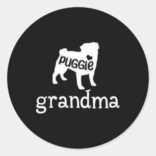 Puggle Dog Grandma Lover Gifts For Women Cute Dog  Classic Round Sticker