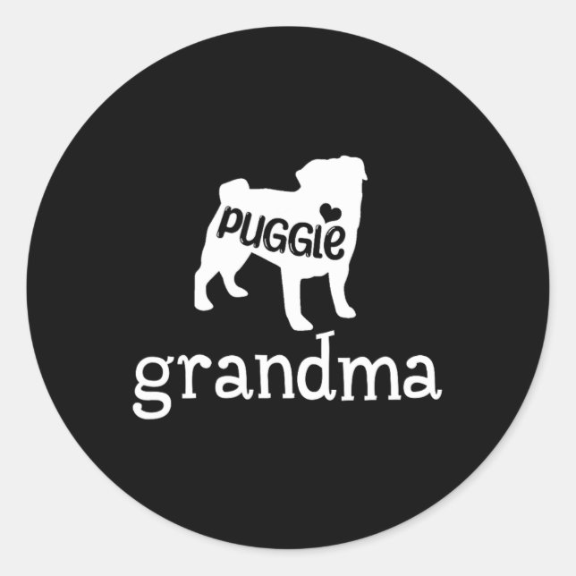 Puggle Dog Grandma Lover Gifts For Women Cute Dog  Classic Round Sticker (Front)