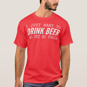 Puggle Dog Lover Beer Tees Funny Dog Mom Gift T-Sh