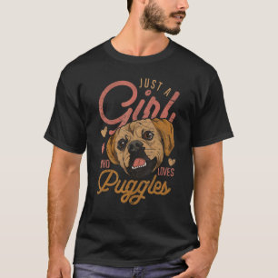 Puggle Dog Owner Girls Women Cute Pet Animal Pugg T-Shirt