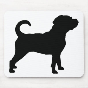 Puggle Dog Silhouette Mouse Mat