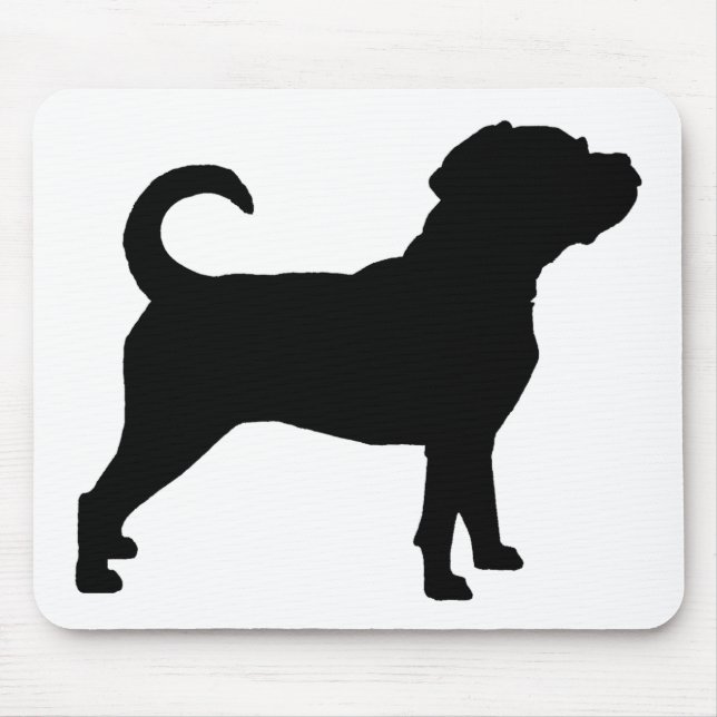 Puggle Dog Silhouette Mouse Mat (Front)