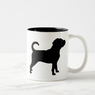 Puggle Dog Silhouette Two-Tone Coffee Mug