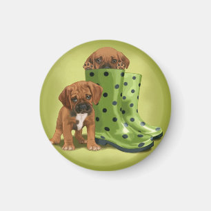 Puggle in boots magnet