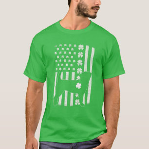Puggle Irish American Flag St Patricks Day Men Dog T-Shirt