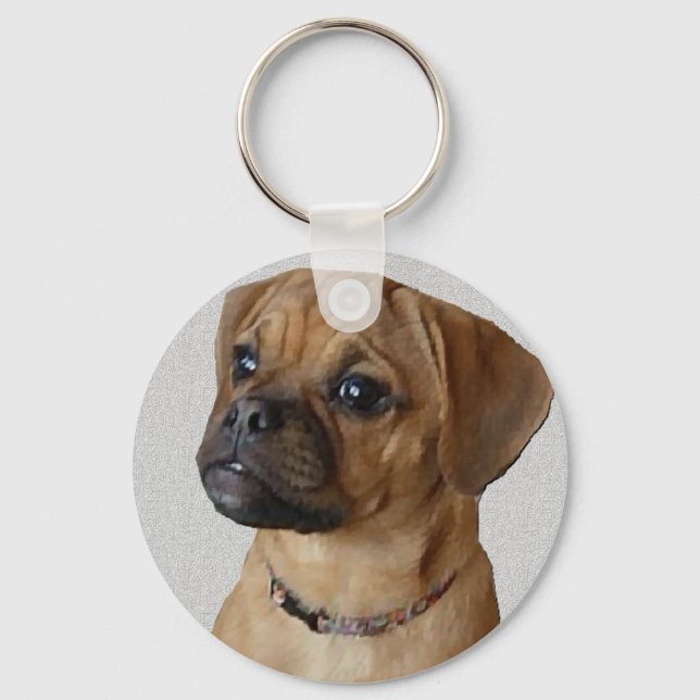 Puggle Lovers Gifts Key Ring (Front)