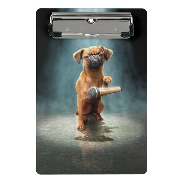 Puggle Mic Drop Mini Clipboard (Front)