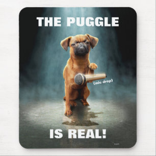 Puggle Mic Drop Mouse Mat