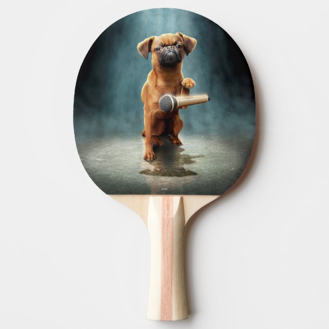 Puggle Mic Drop Ping Pong Paddle (Front)