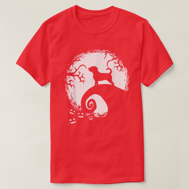 Puggle Moon Halloween T-Shirt (Design Front)