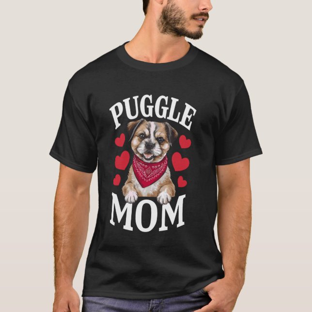 Puggle Mum, Dog Mama T-Shirt (Front)