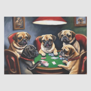 Puggle Poker Party Decoupage Paper