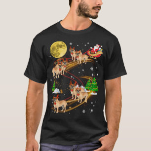 Puggle Reindeer Christmas Dog Riding Santa Xmas Gi T-Shirt